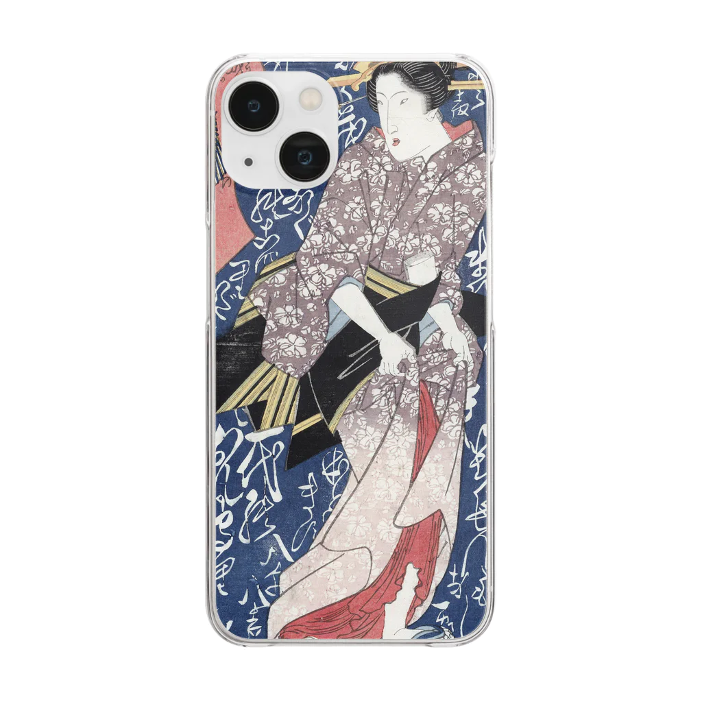 PALA's SHOP　cool、シュール、古風、和風、の和風　浮世絵 「渓斎英泉 」美人画 Clear Smartphone Case