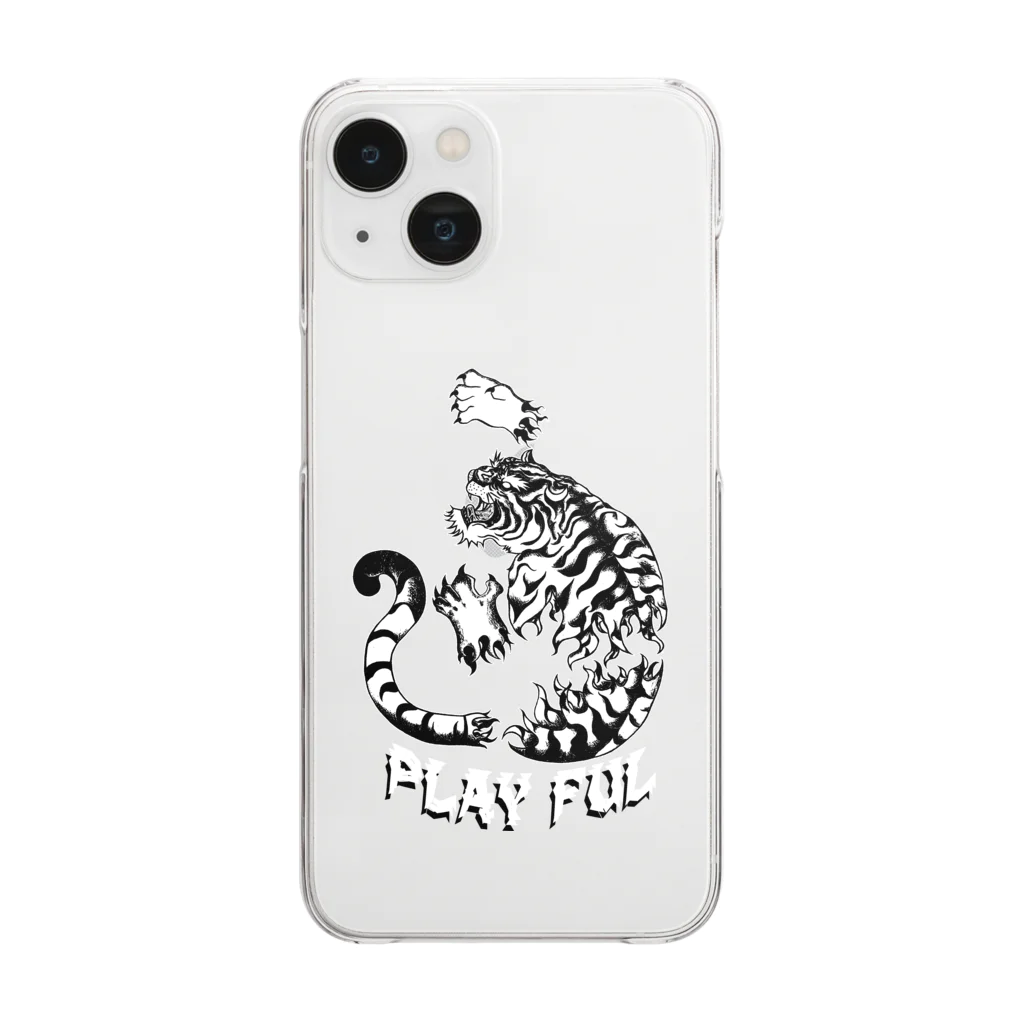 PLAY　FULのWhiteTIGER Clear Smartphone Case
