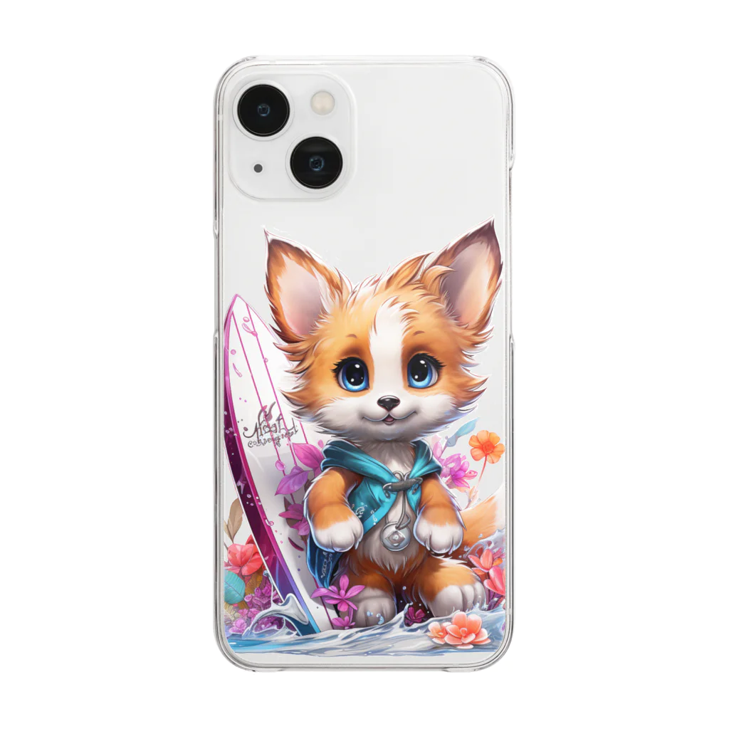 みゆみん@YouTuber ／M|Little Kit Foxのサーフィン 兄妹(兄) スマホケース Clear Smartphone Case