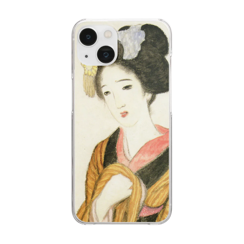 大正ロマン・昭和モダンの竹久夢二_女十題 木場の娘 大正ロマン Clear Smartphone Case