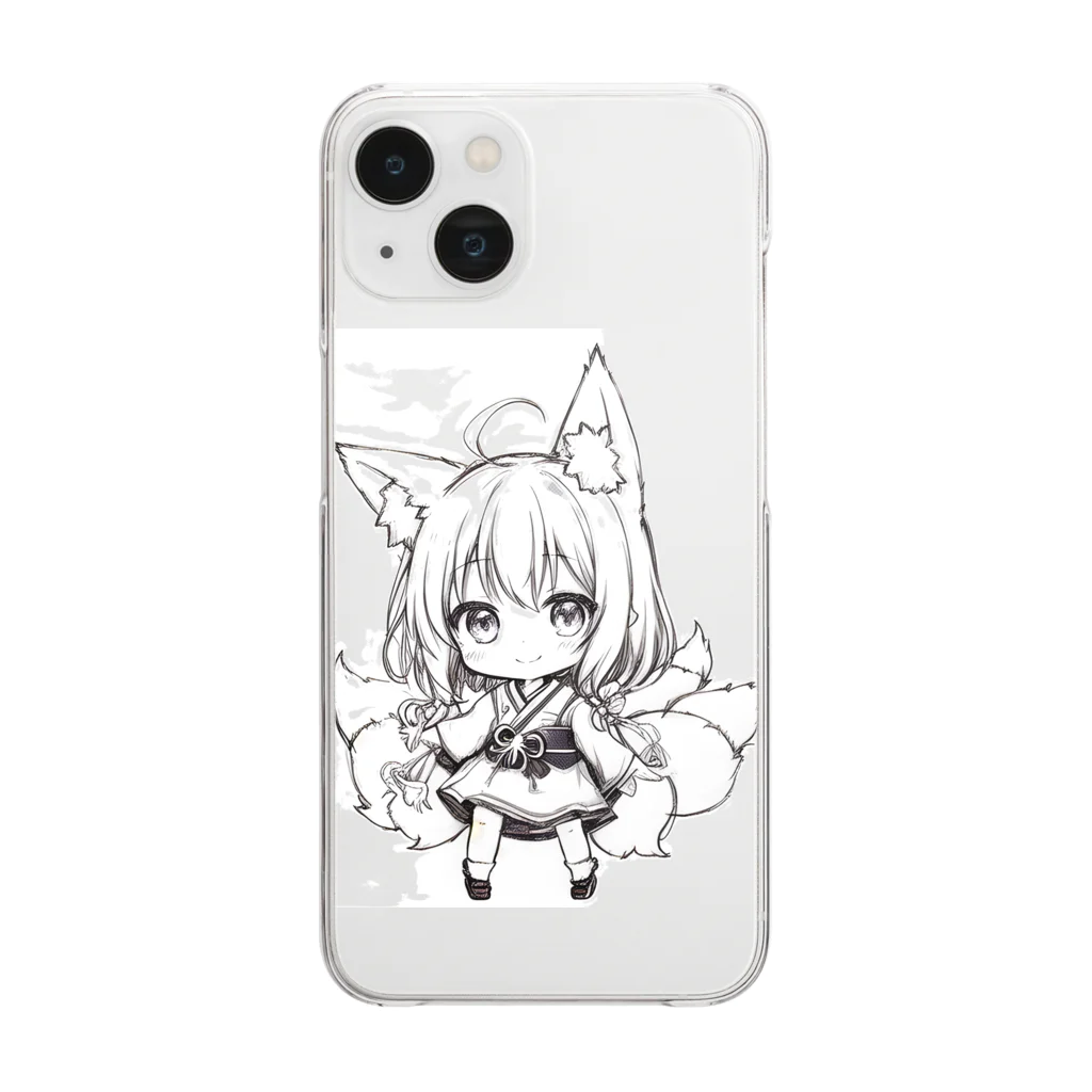 KAZAHANAのきつねっ娘ふぅちゃん - 習作編 - Clear Smartphone Case