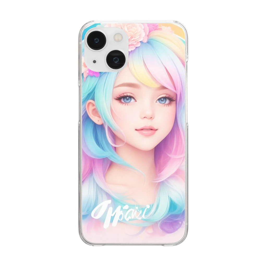 でぃーぷのPASTEL COLOURS GIRL Clear Smartphone Case