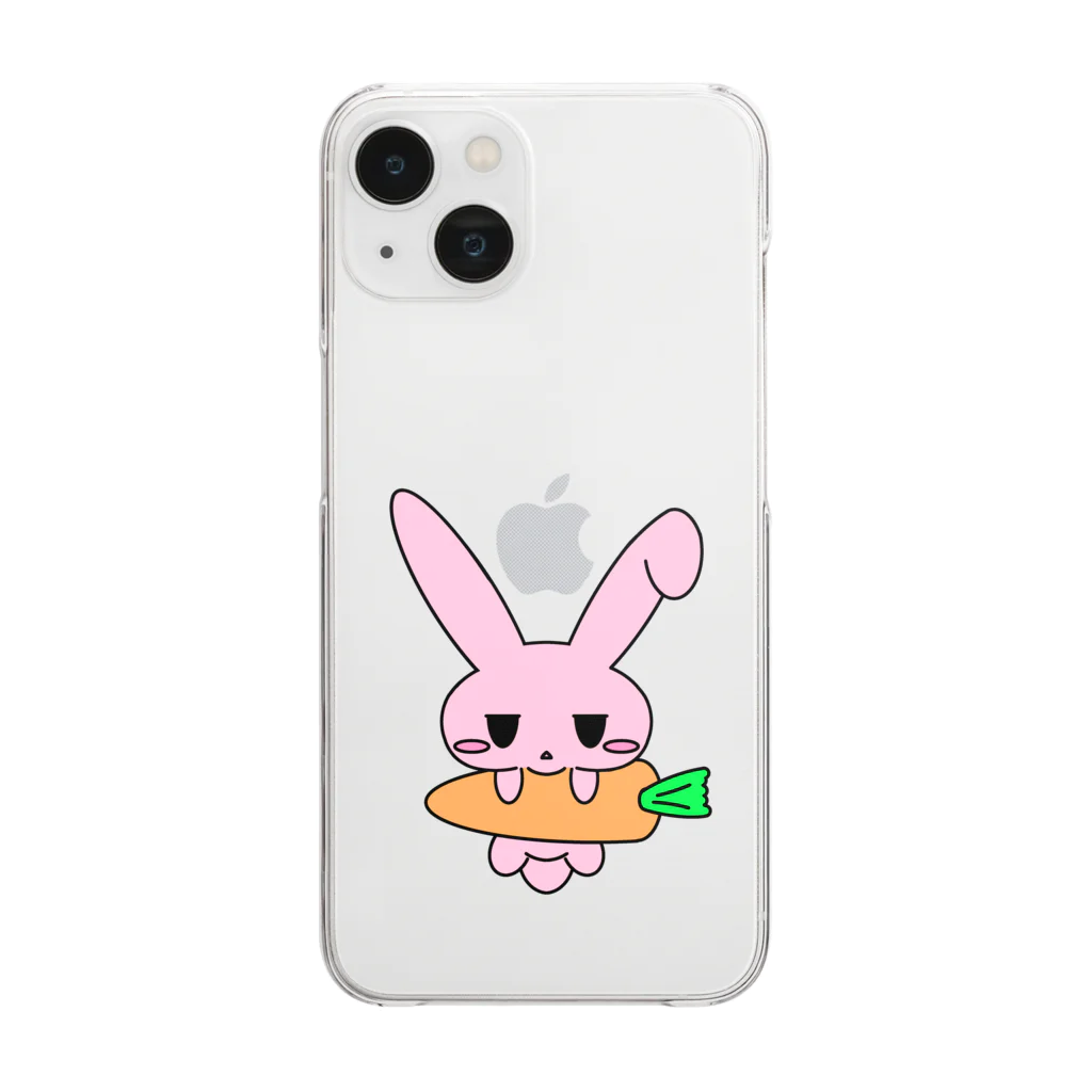 ムスっと！のムスっとうさちゃん Clear Smartphone Case