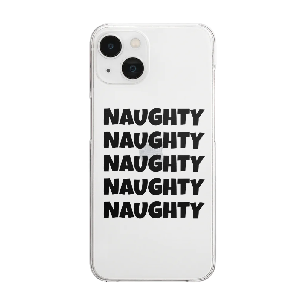 NAUGHTYのNAUGHTY 5ロゴ(BLK) Clear Smartphone Case