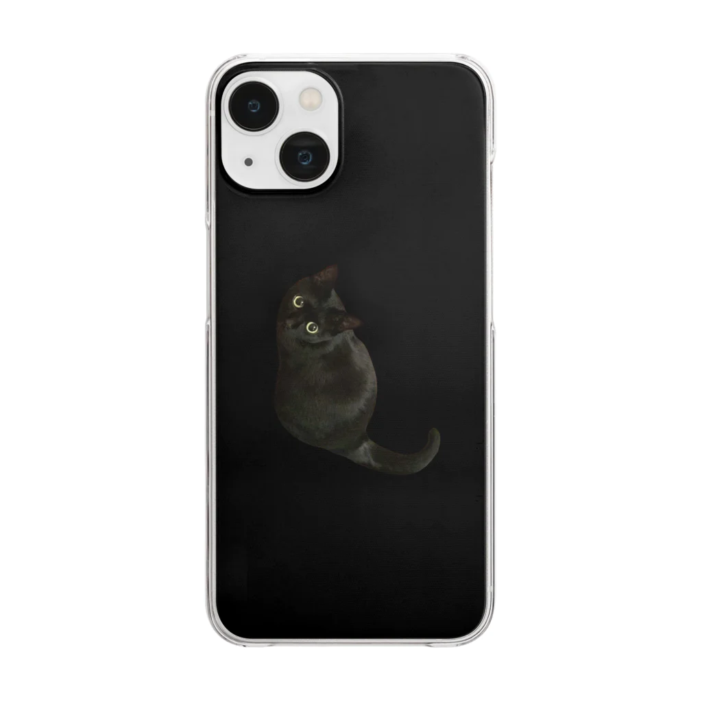 親父と猫のるるの黒猫好きのためのクリアスマホケース Clear Smartphone Case