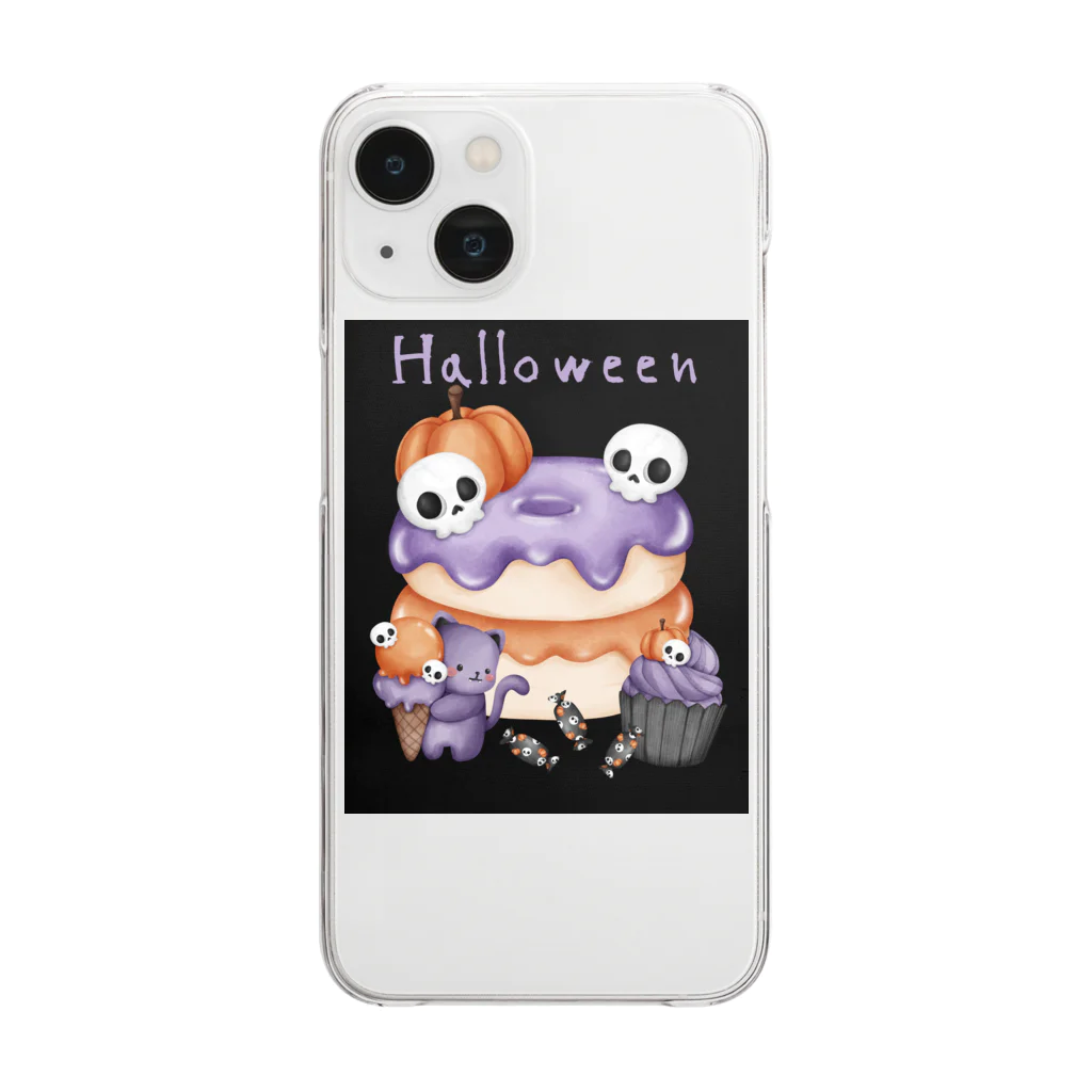 せきまるのハロウィンスイーツ Clear Smartphone Case