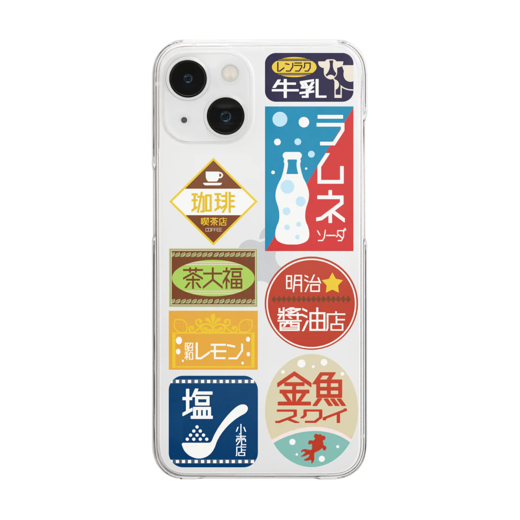 空想レトロ看板店のレトロ看板１ Clear Smartphone Case