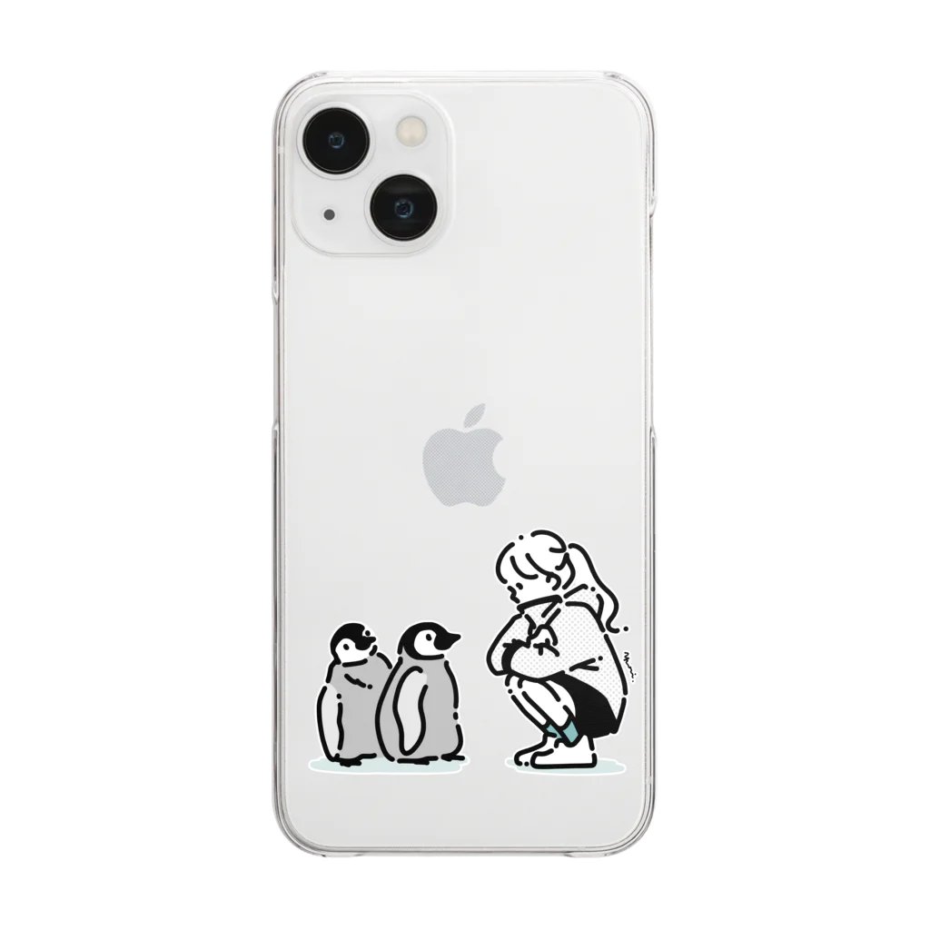 yuriのペンギンと女の子 Clear Smartphone Case