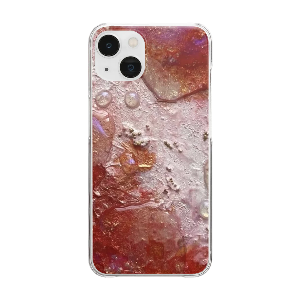 祝祭🧊テクスチャーアートの『胡蝶の夢　orange red』 Clear Smartphone Case