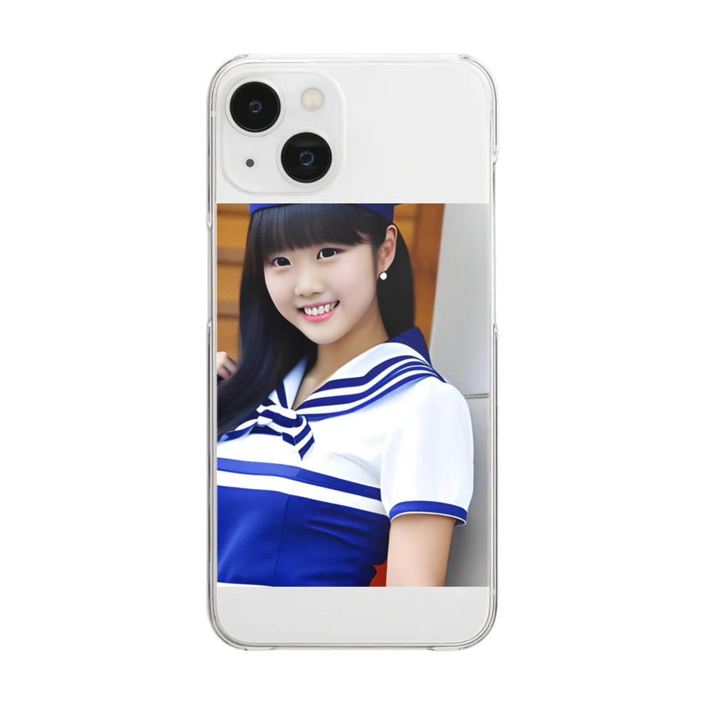 みやこのオリジナルショップの制服が似合う可愛いAI美少女のオリジナルグッズ Clear Smartphone Case