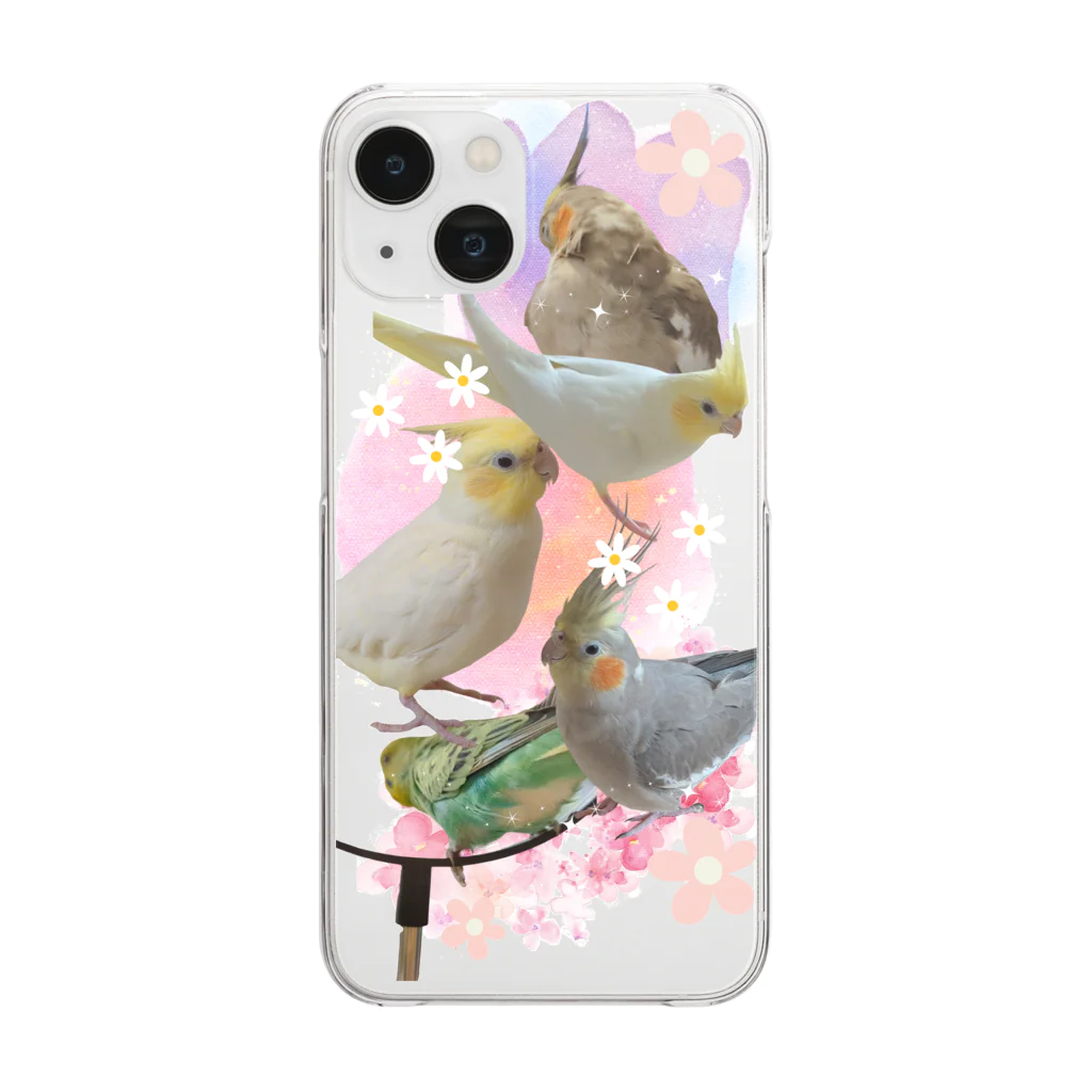 甘えん坊オカメインコのセキセイインコ&オカメインコ Clear Smartphone Case