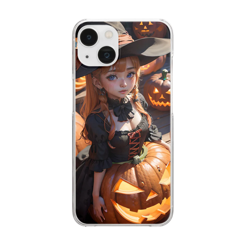 まる屋のハロウィンと見習い魔女 Clear Smartphone Case