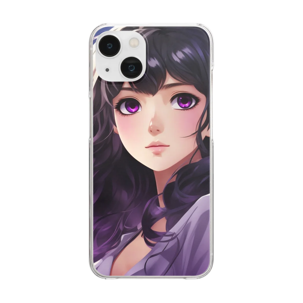 YuzuKiのすみれ色の少女 Clear Smartphone Case