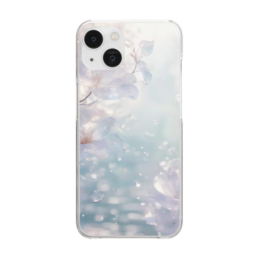 ほろ子のお花屋さんのRain-soaked blossoms Clear Smartphone Case