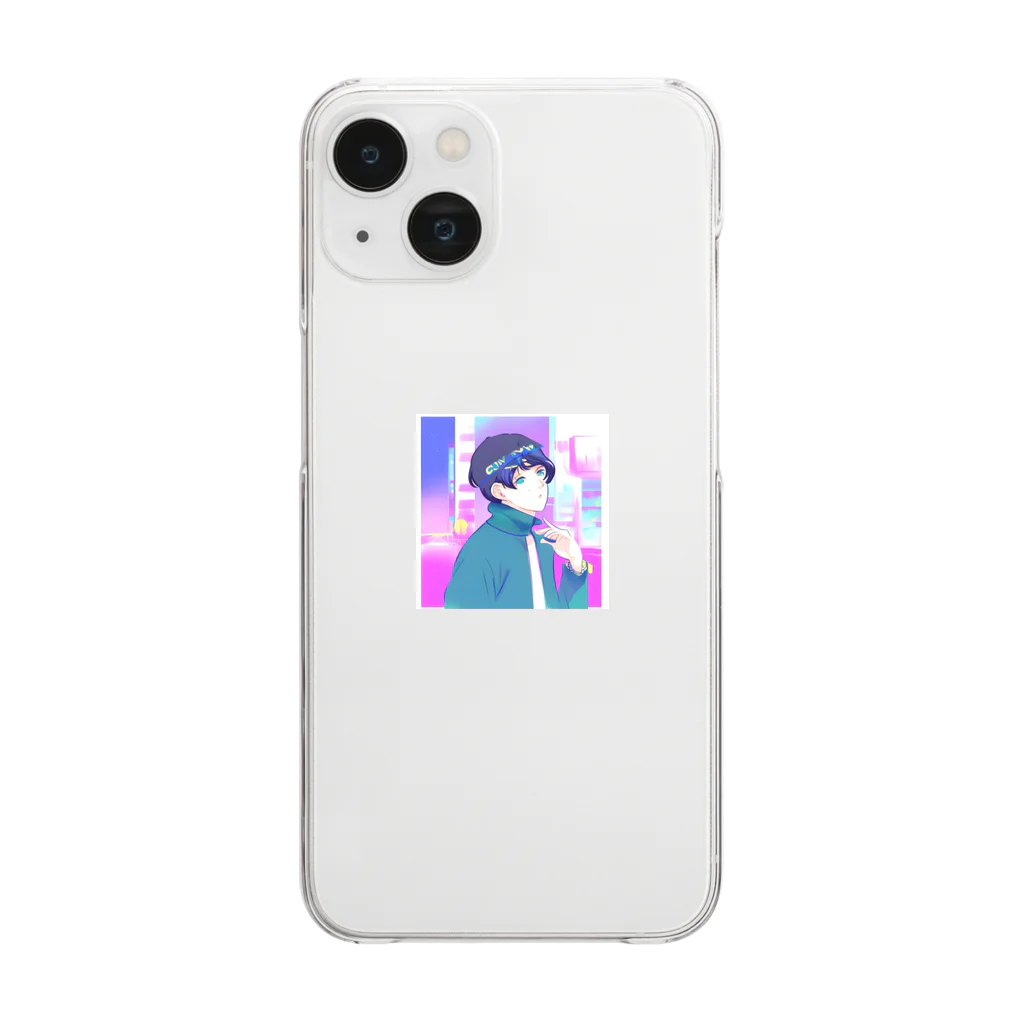 みやこのオリジナルショップのアニメ風の原宿系男子のオリジナルグッズ Clear Smartphone Case