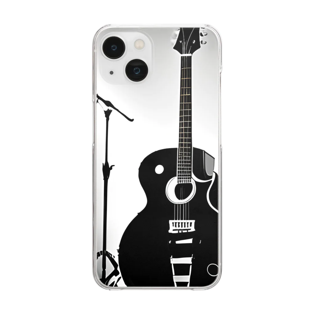 animaltennensuiの音楽の心・白黒で描かれた情熱の瞬間 Clear Smartphone Case