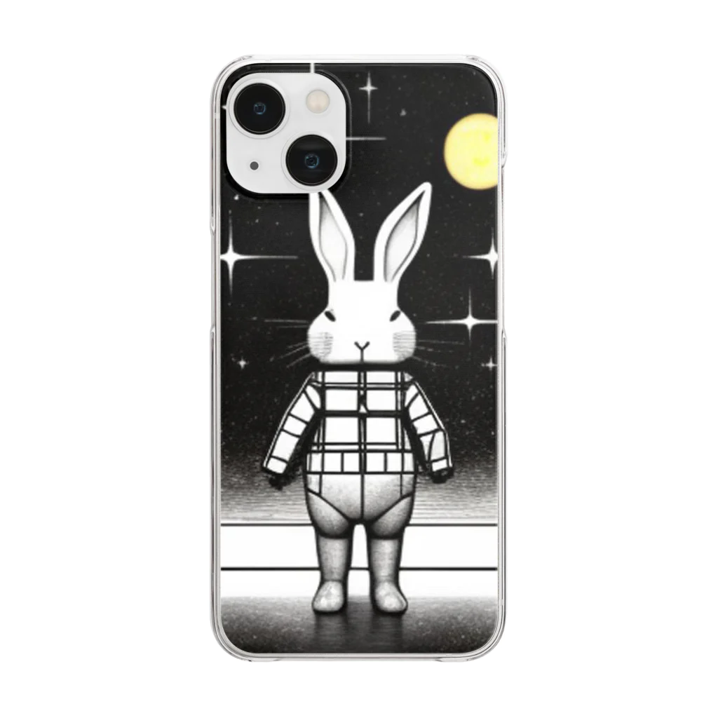 kota.の宇宙のうさぎ Clear Smartphone Case