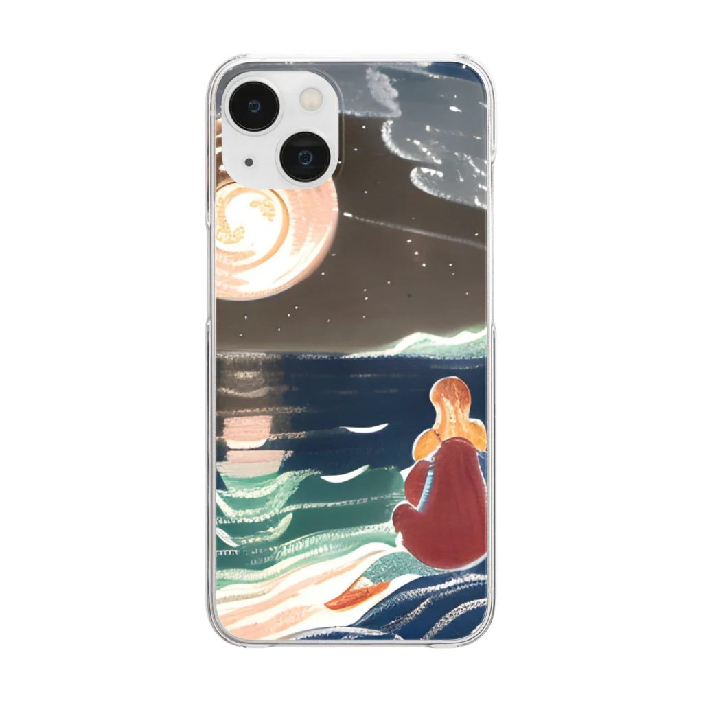 tetsuの夜の海 Clear Smartphone Case