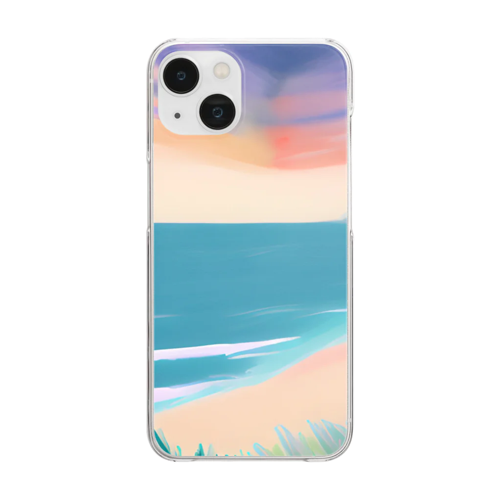 じゆうふぁくとりーの夕暮れの海 Clear Smartphone Case