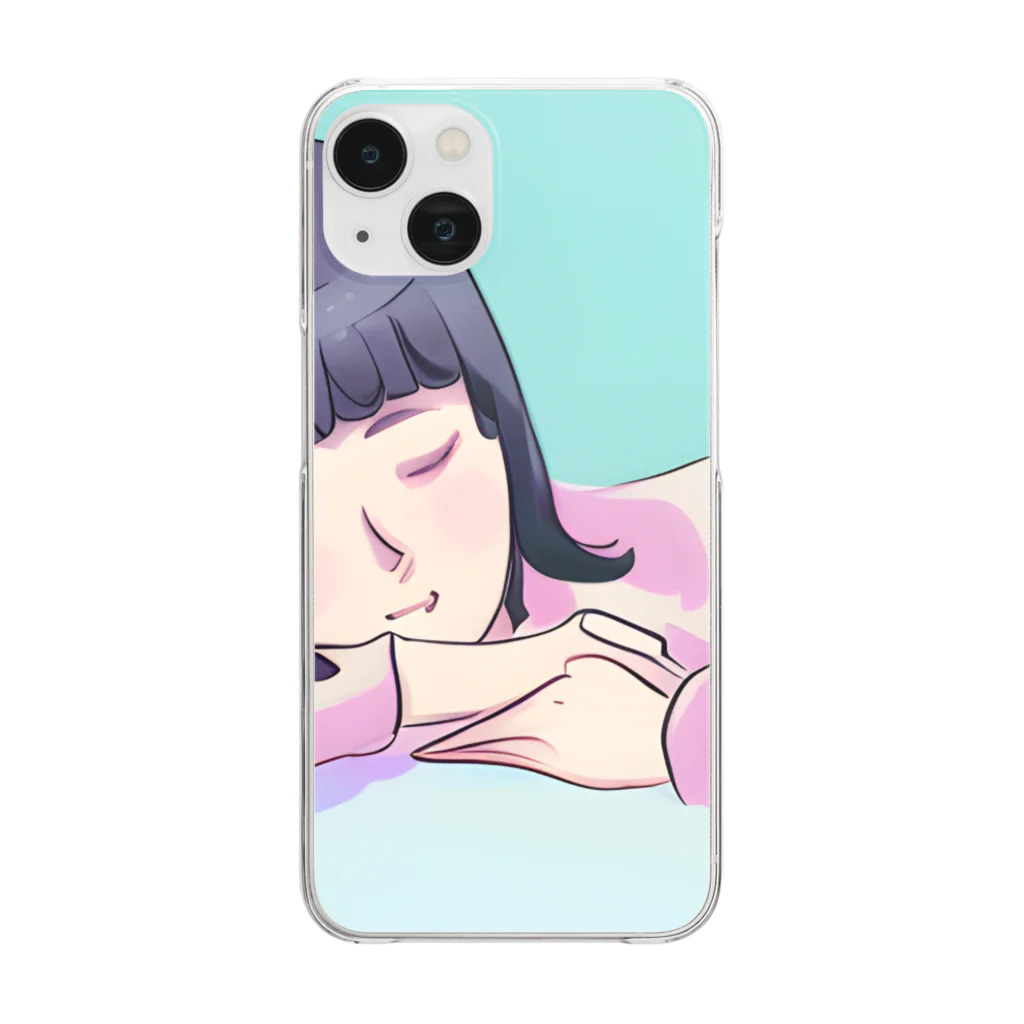 まもる@動画編集者の眠っている彼女 Clear Smartphone Case