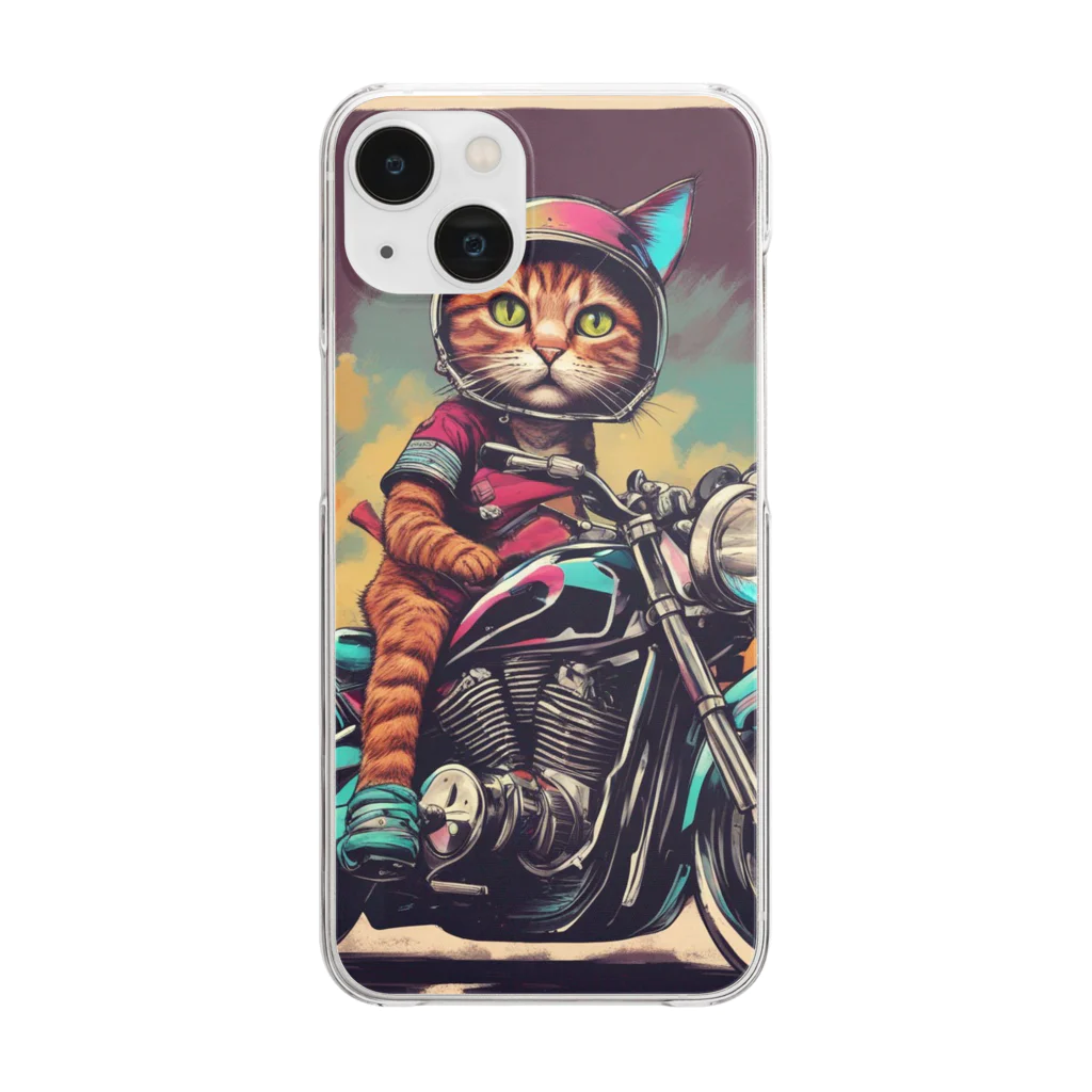 NECOSUIの猫ライダー Clear Smartphone Case