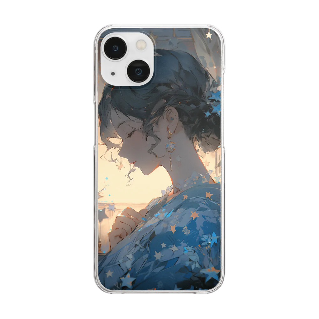 Keko-Neko🌟AI Illust-Studioの星と願い Clear Smartphone Case