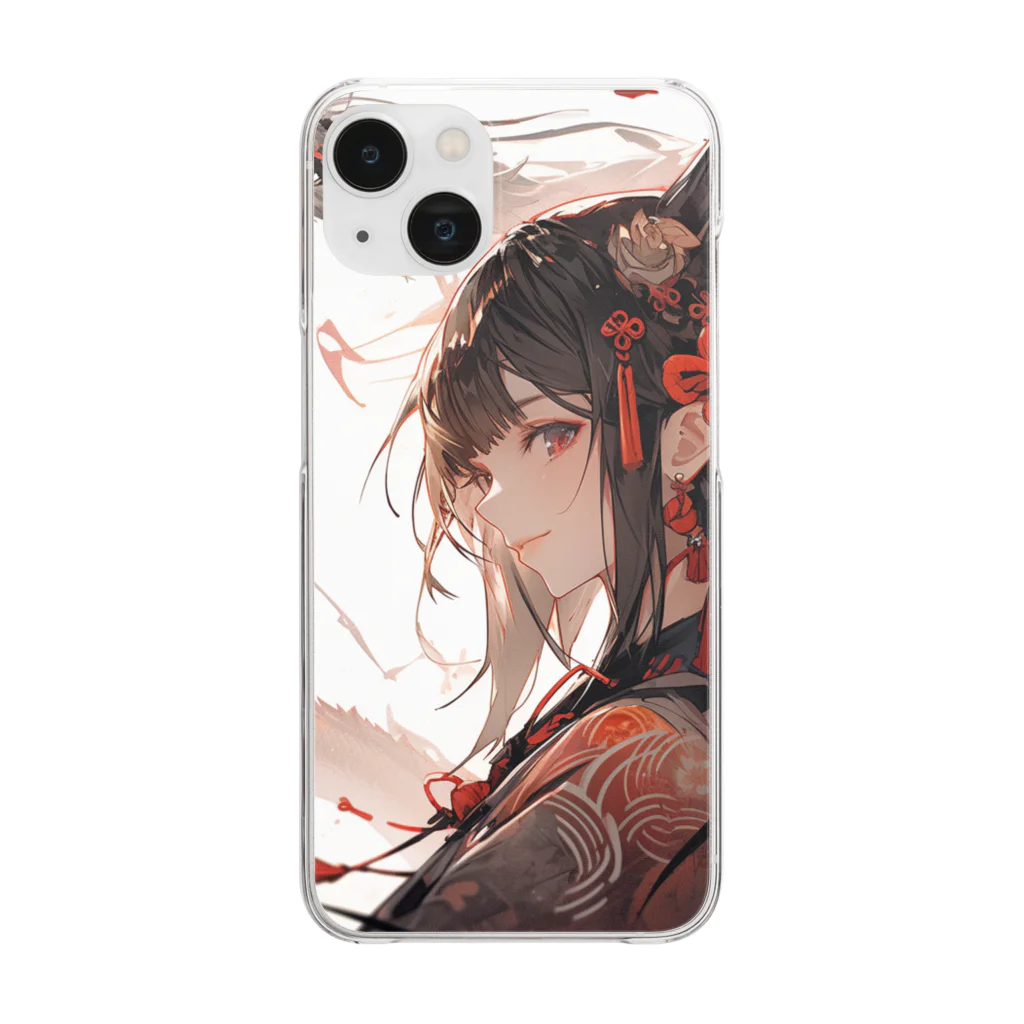 Keko-Neko🌟AI Illust-Studioの龍姫見参！！ Clear Smartphone Case