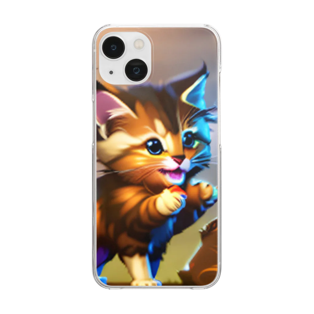 隣の越後屋の威嚇したのに可愛い子猫 Clear Smartphone Case