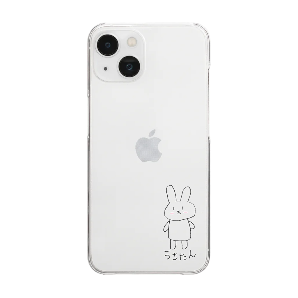 latteのうさぎのうさたん Clear Smartphone Case