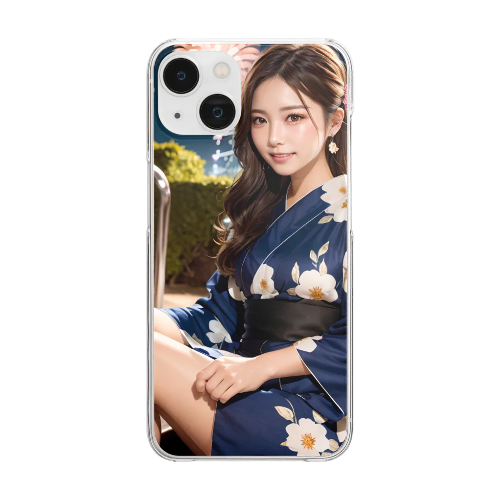 ゆきのAI美女グッズのゆき　AI美女(浴衣ver) Clear Smartphone Case