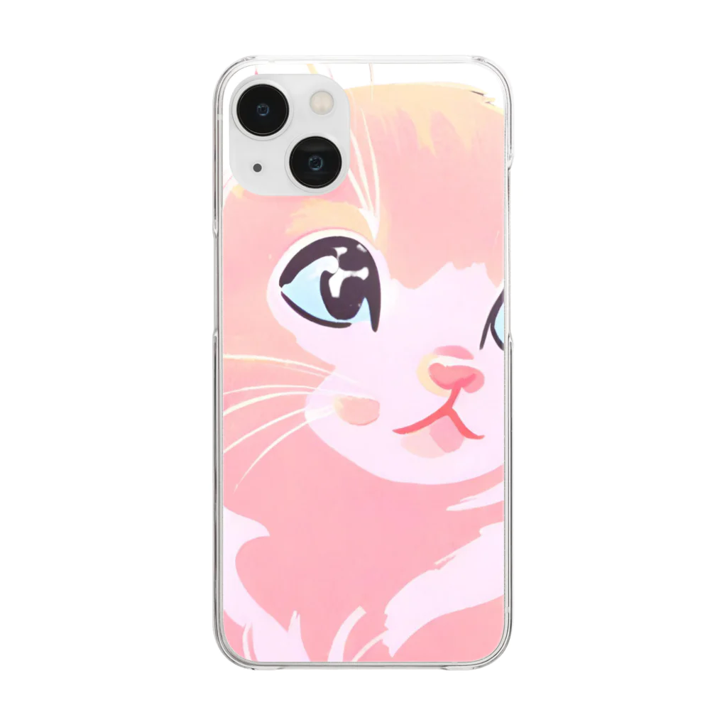 可愛い猫ちゃんのまどろみ猫ちゃん Clear Smartphone Case