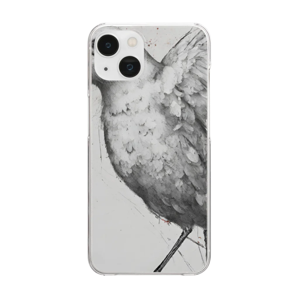 kezu-meの羽ばたく鳥 Clear Smartphone Case