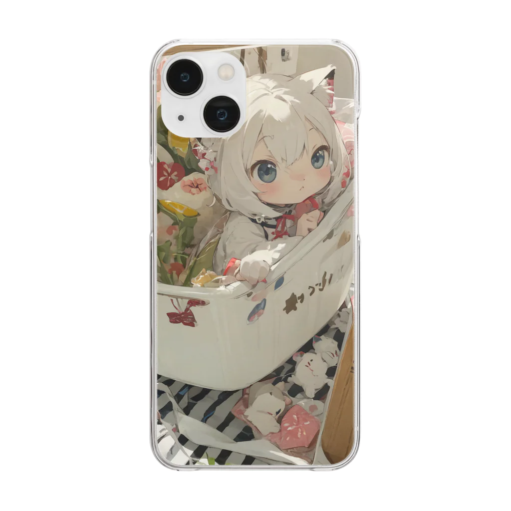 激カワポテぐっずのウサみんグッズ Clear Smartphone Case