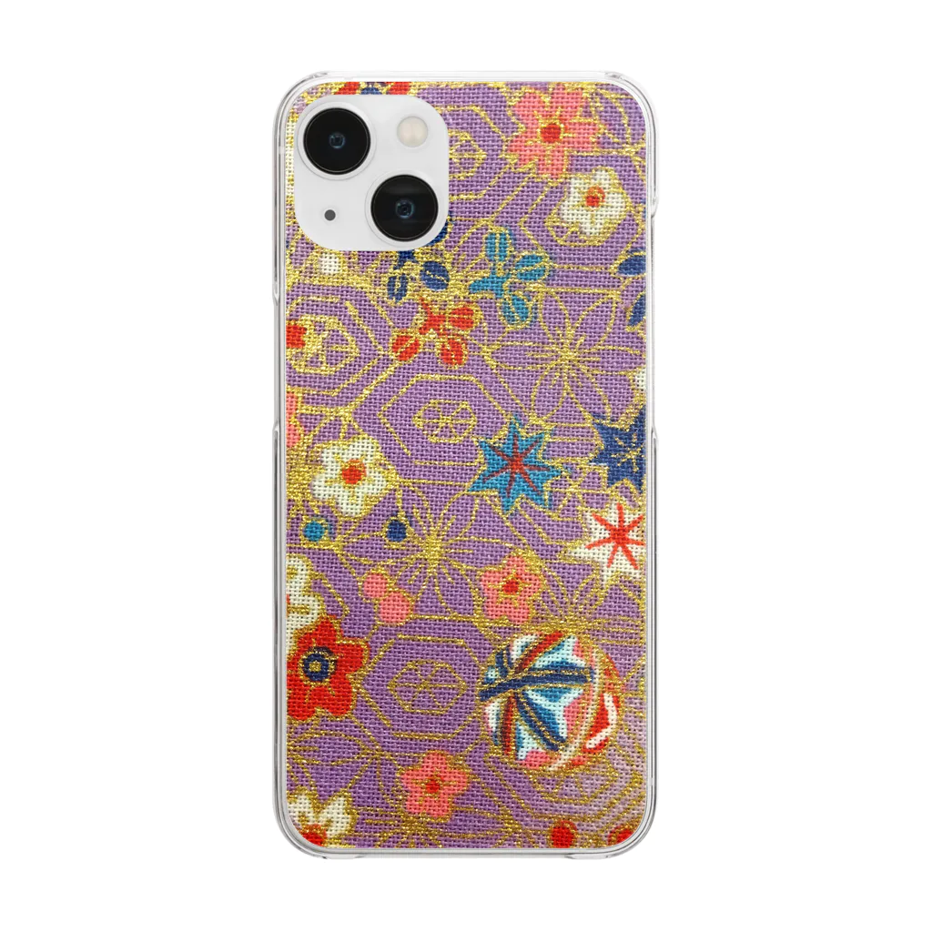 yurisacinの和（紫） Clear Smartphone Case