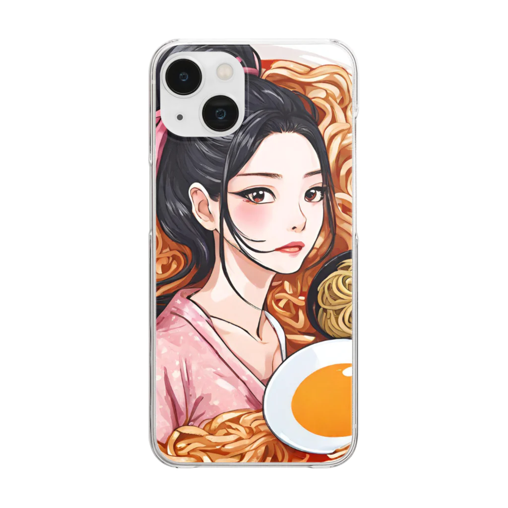 KIMONO GIRLS（キモノ ガールズ）のKIMONO GIRLS 華 ramen Clear Smartphone Case