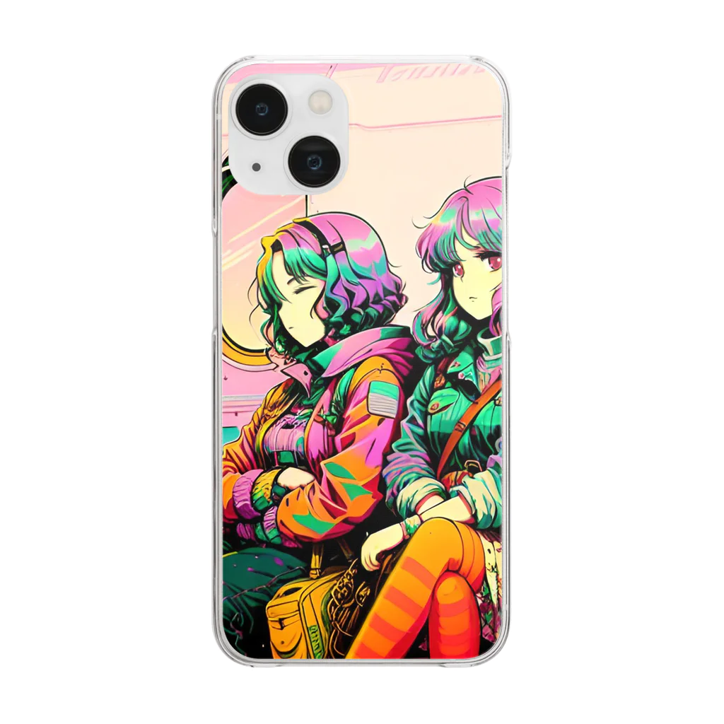 waffle2000の鉄道と女の子 Clear Smartphone Case