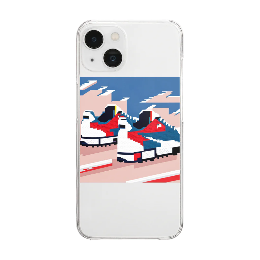 KAKI_のドット絵おしゃれなくつ Clear Smartphone Case