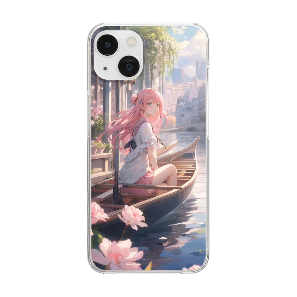 【怪しいゲーム部屋】の船と女の子 Clear Smartphone Case