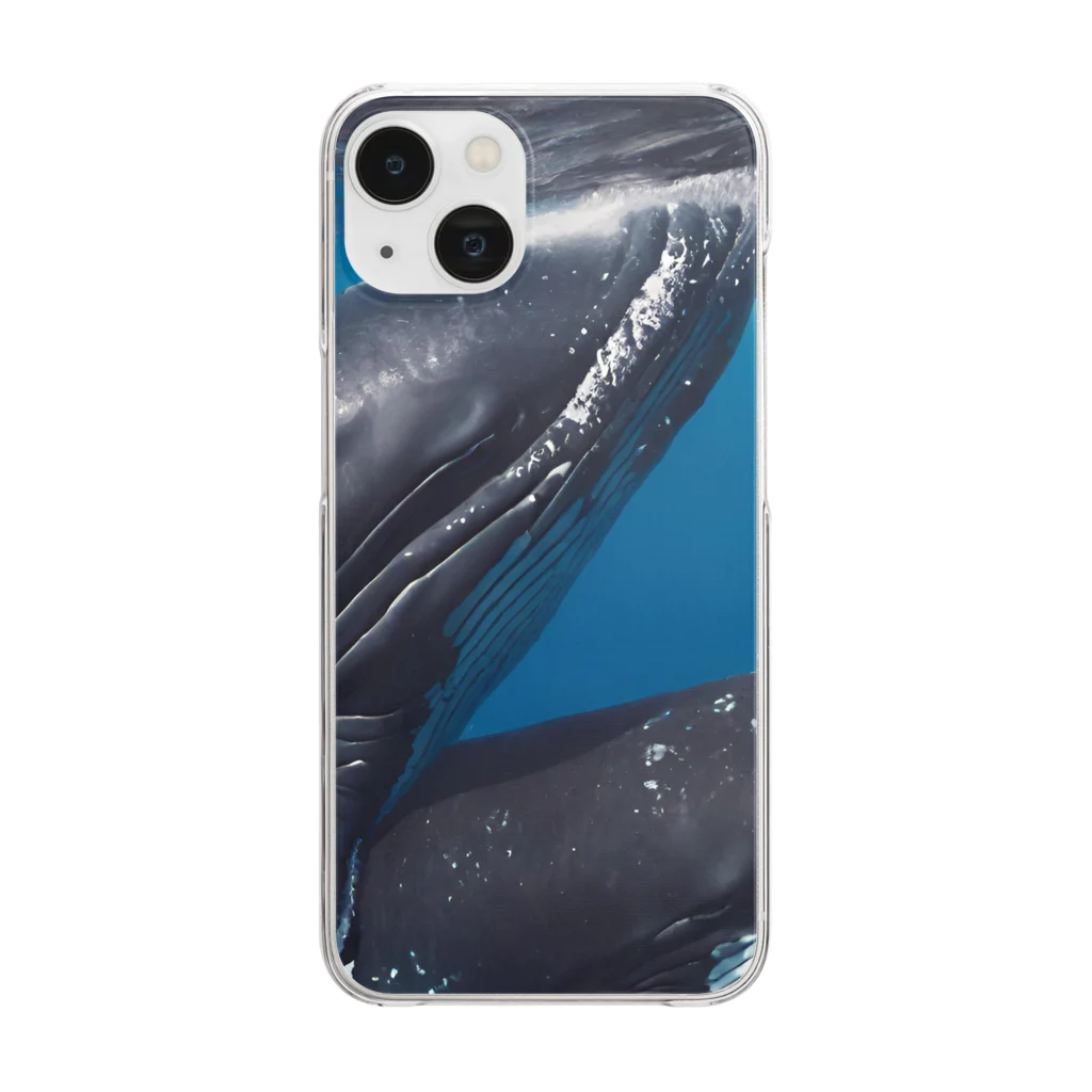 Fasterのシロナガスクジラ　親子 Clear Smartphone Case