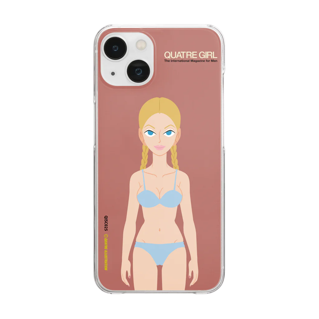 Quatre Illustrationのキャトル・ガール02 Clear Smartphone Case