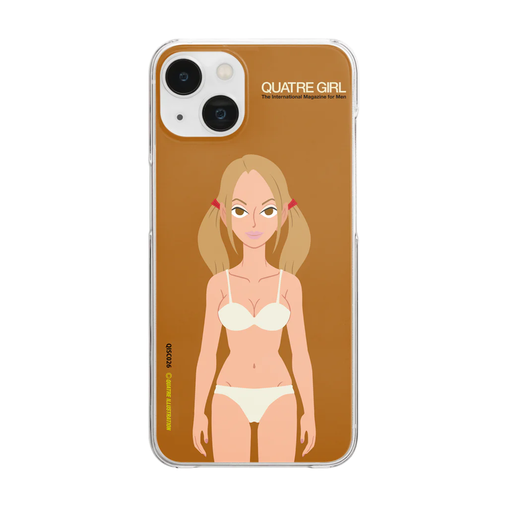 Quatre Illustrationのキャトル・ガール03 Clear Smartphone Case