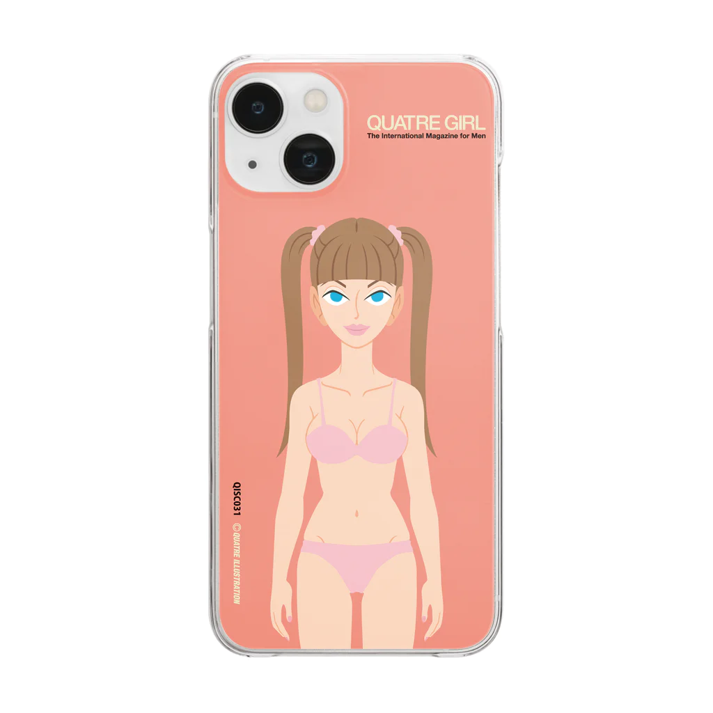 Quatre Illustrationのキャトル・ガール08 Clear Smartphone Case