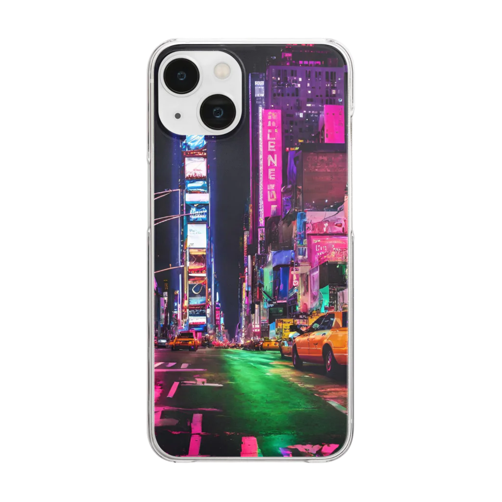 NYANKOのネオン 夜景 Clear Smartphone Case