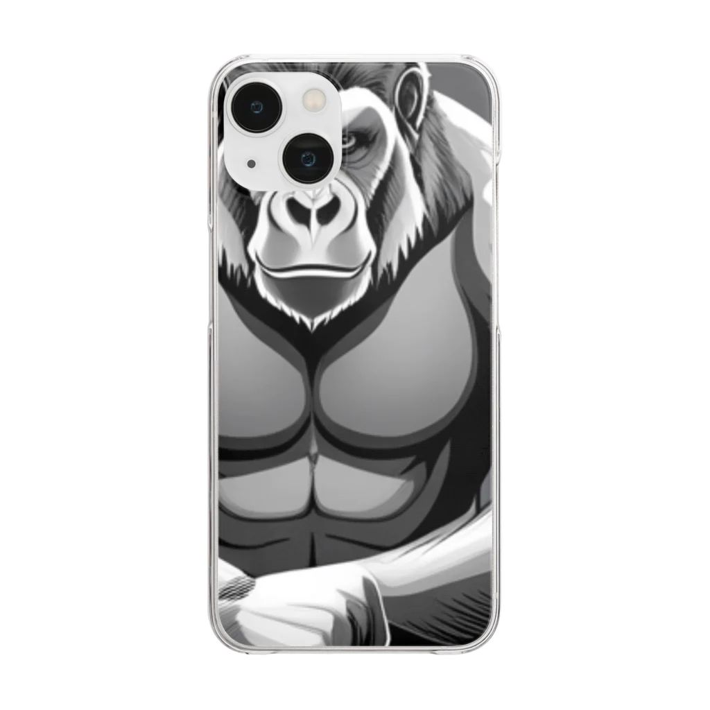 teru8376のイラスト　ゴリラ Clear Smartphone Case