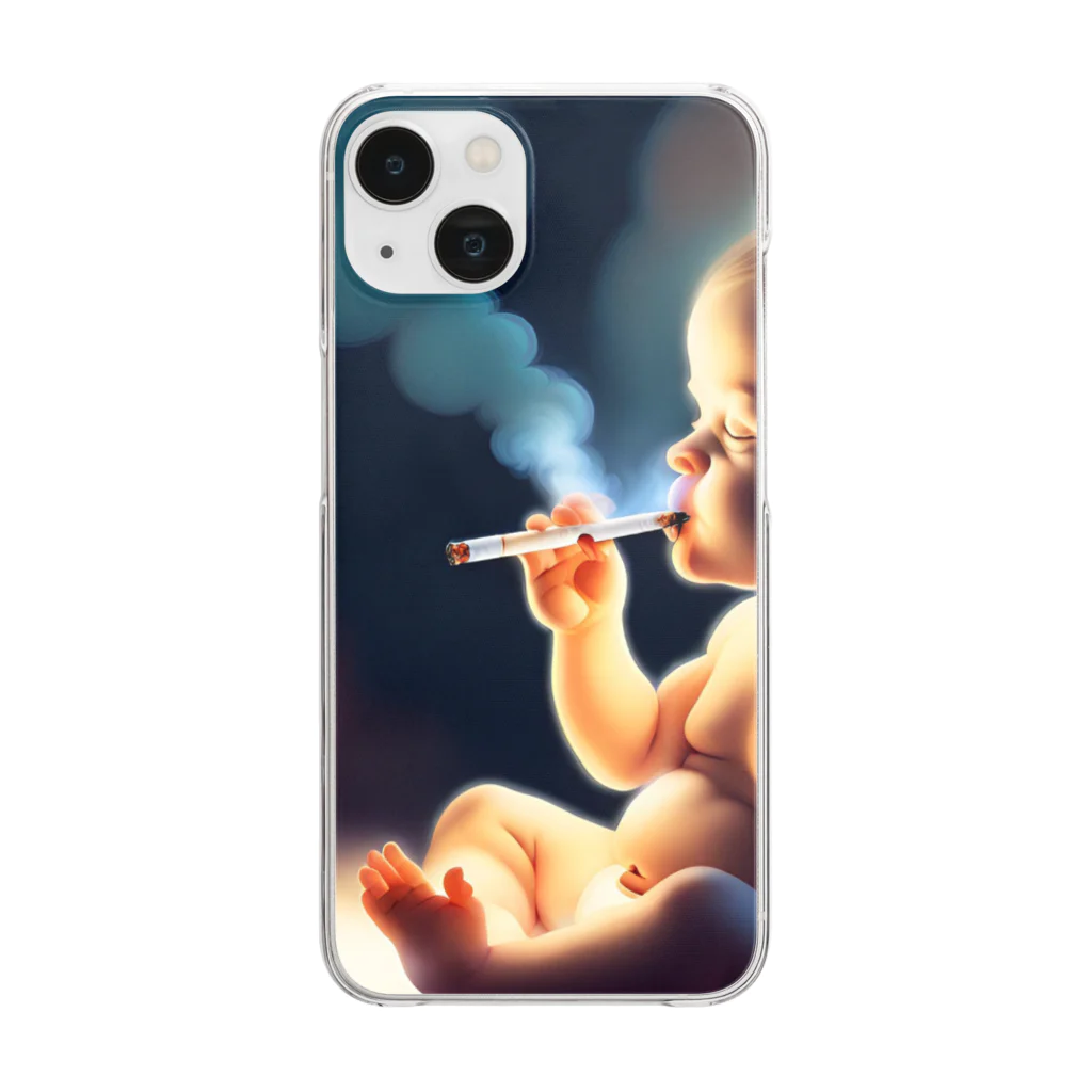 Baby smokerのBabyくん クリアスマホケース