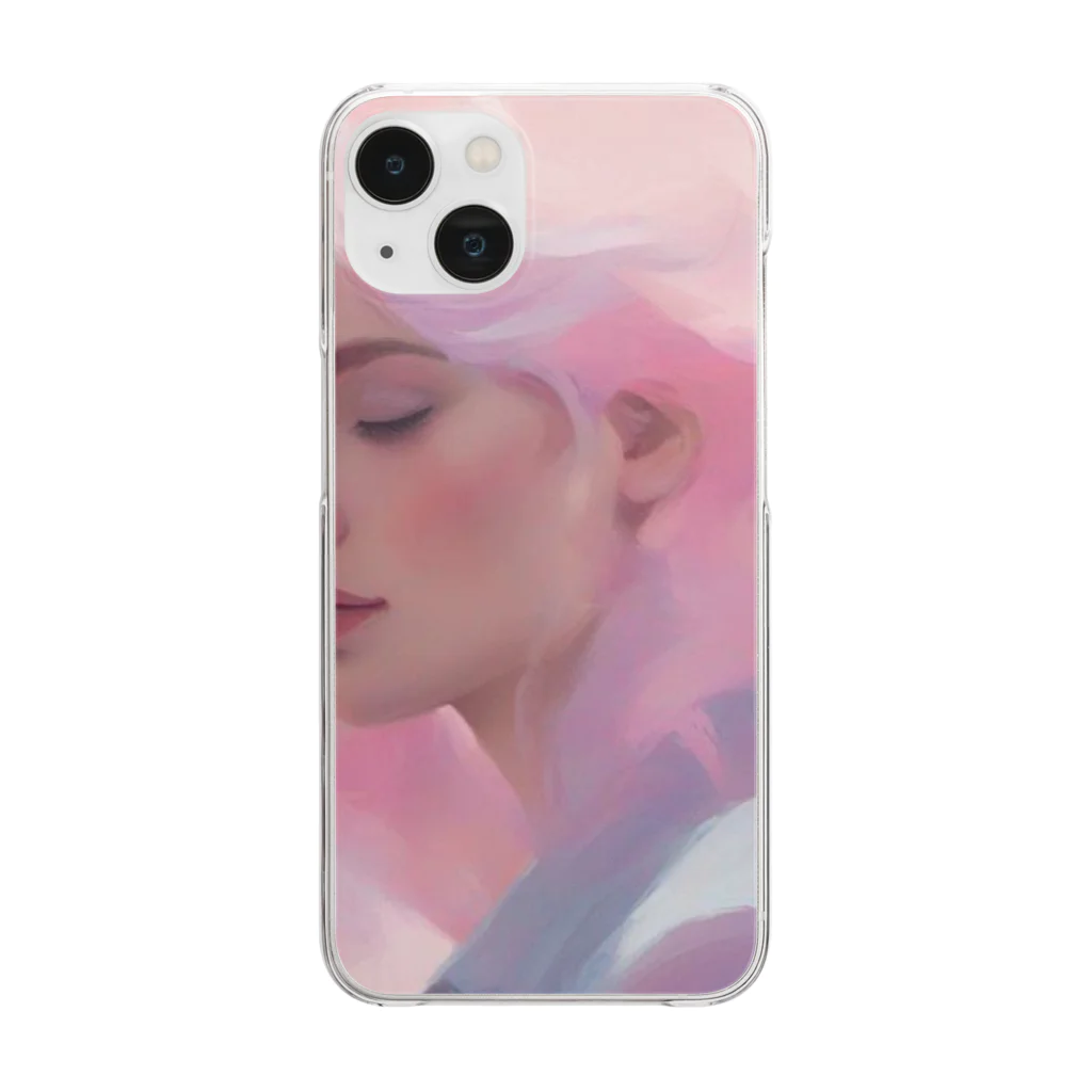 k-famのパステルカラーの美女 Clear Smartphone Case