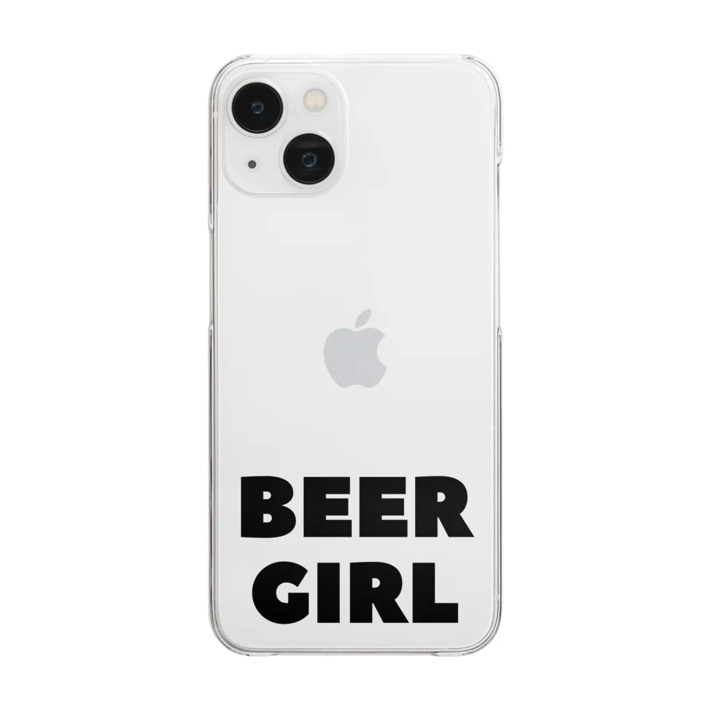 BEERのビールガール_黒字(透過) Clear Smartphone Case