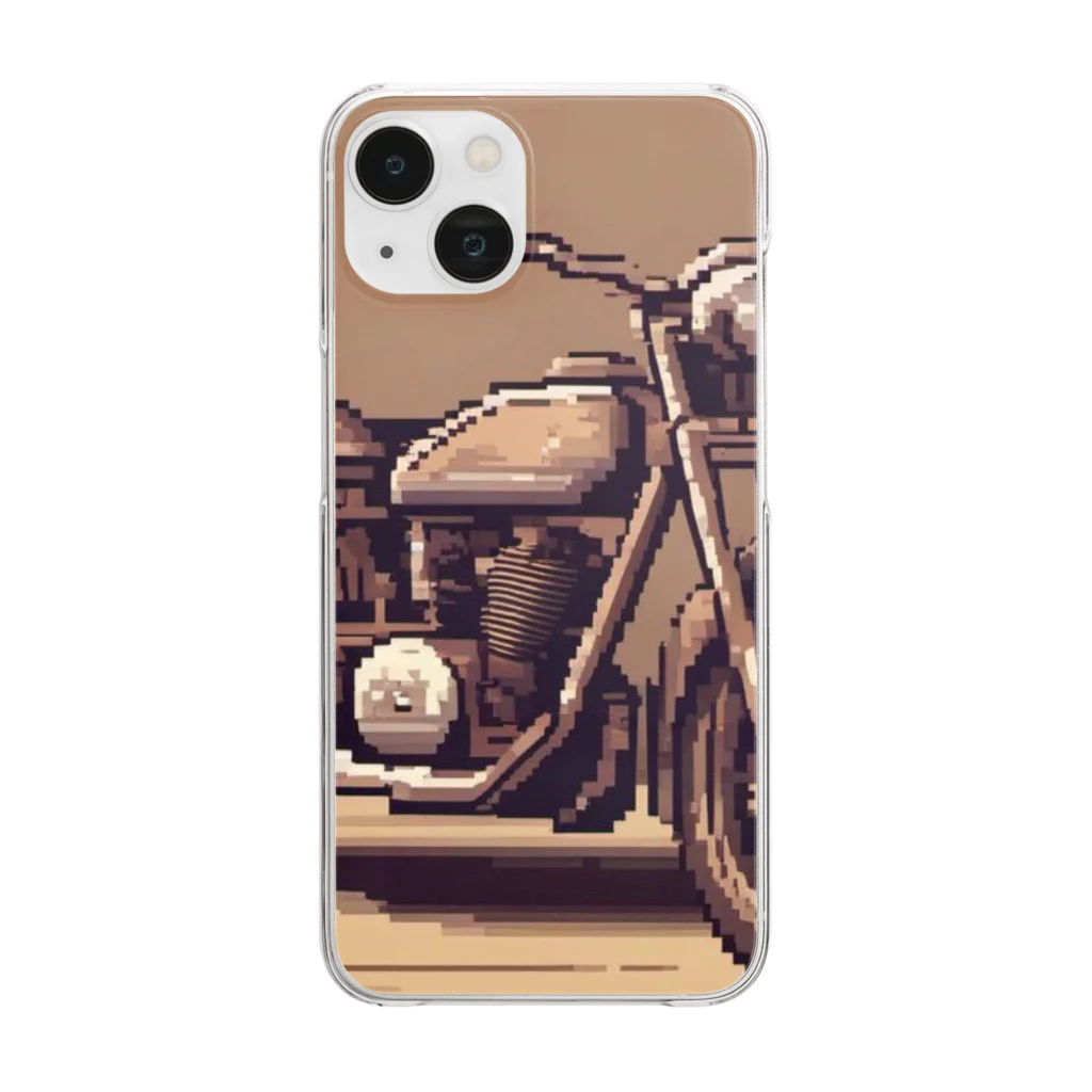 毎日がにゃんとも幸せ マサッチShopのレトロバイクドット Clear Smartphone Case