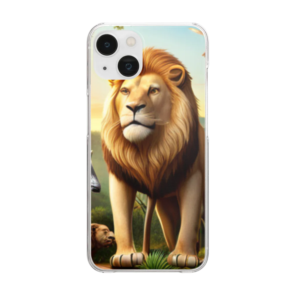 tamakitamakiのライオン Clear Smartphone Case