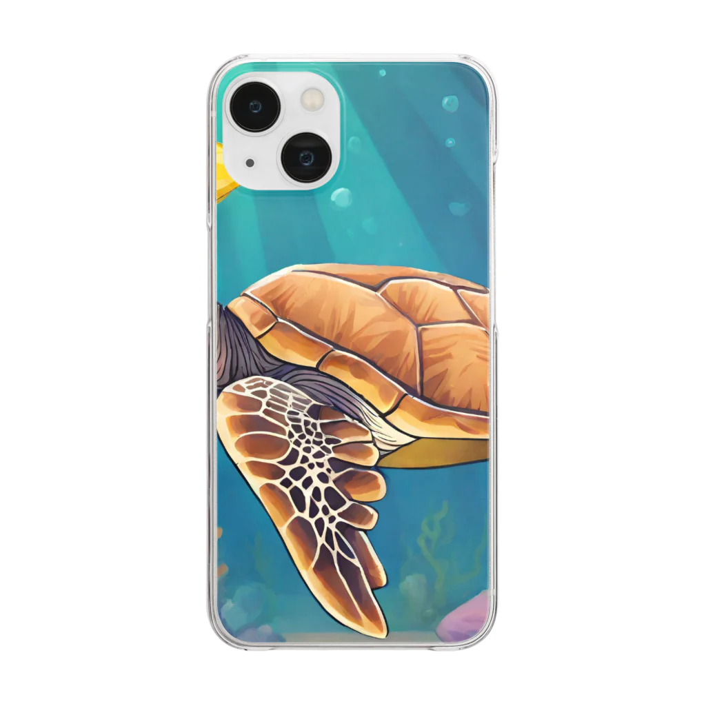 AQUARIUMのウミガメ Clear Smartphone Case